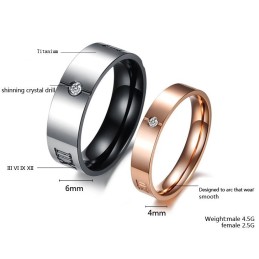 Zuverlässiger Titanring Mit Römischen Ziffern Für Verliebte