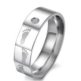 Hochwertiger Layering Titan Ring Für Verliebte Mit Strass
