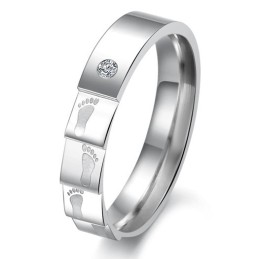 Hochwertiger Layering Titan Ring Für Verliebte Mit Strass