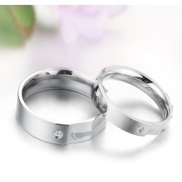 Hochwertiger Layering Titan Ring Für Verliebte Mit Strass