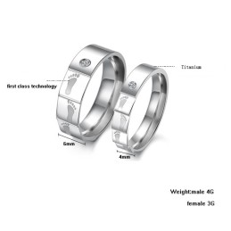 Hochwertiger Layering Titan Ring Für Verliebte Mit Strass