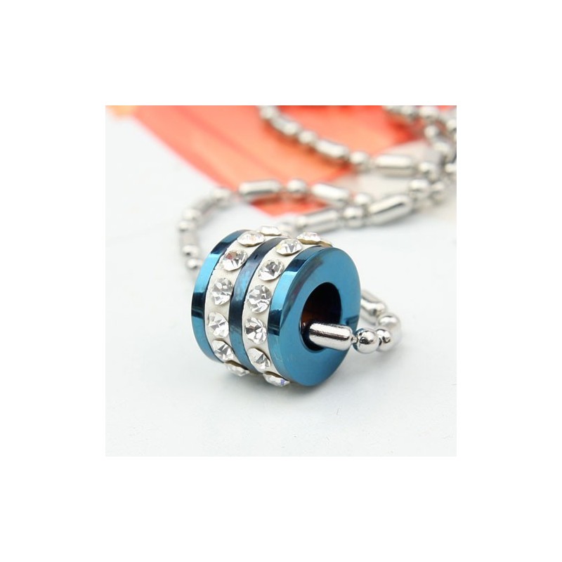 Modischer Blauer Ring Mit Diamant-Titan-Anhänger Und Halskette Modischer Blauer Ring Mit Diamant-Titan-Anhänger Und Halskette