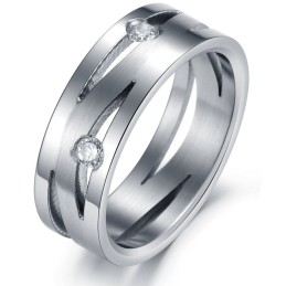 Stabiler Qualitäts-Labyrinth-Titanring Für Liebhaber Mit Strass