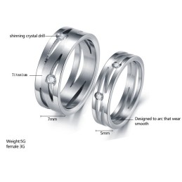 Stabiler Qualitäts-Labyrinth-Titanring Für Liebhaber Mit Strass