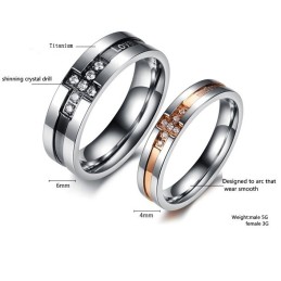 Der König Der Menge Kreuz Titan Ring Für Liebhaber Mit Strass