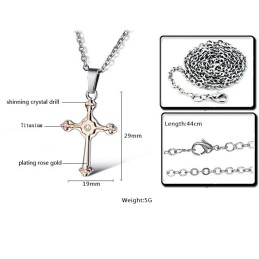 Titan-Halskette Mit Weiblichem Kreuz Des Königs Der Quantität