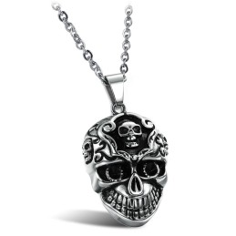 Hochwertige Titan-Halskette Mit Totenkopf Für Männer