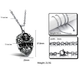 Hochwertige Titan-Halskette Mit Totenkopf Für Männer
