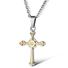 Einfach Zu Verwendende Titan-Halskette Mit Weiblichem Kreuz Und Strass