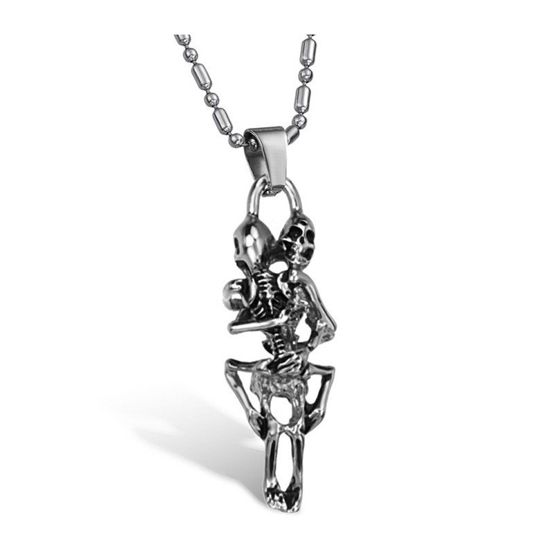 Hochwertige Titan-Halskette Mit Totenkopf-Motiv Für Männer Hochwertige Titan-Halskette Mit Totenkopf-Motiv Für Männer