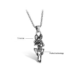 Hochwertige Titan-Halskette Mit Totenkopf-Motiv Für Männer