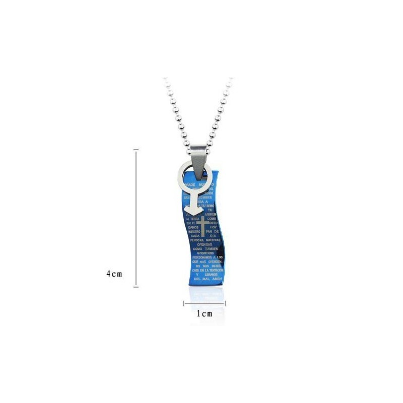 Blauer Stil Bibel Kreuz Titan Anhänger Und Halskette Symbole Für Mann Blauer Stil Bibel Kreuz Titan Anhänger Und Halskette Symbole Für Mann