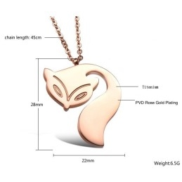 Komplett In Spezifikationen Weibliche Fuchsform Titan Halskette