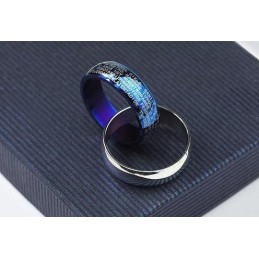 Blau Und Silber Kreuz Bibel Ringe Titan Anhänger Und Halskette