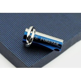 Love Forever – Zweiteilige Halskette Mit Titan-Anhänger In Blau Und Silber