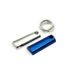 Love Forever – Zweiteilige Halskette Mit Titan-Anhänger In Blau Und Silber