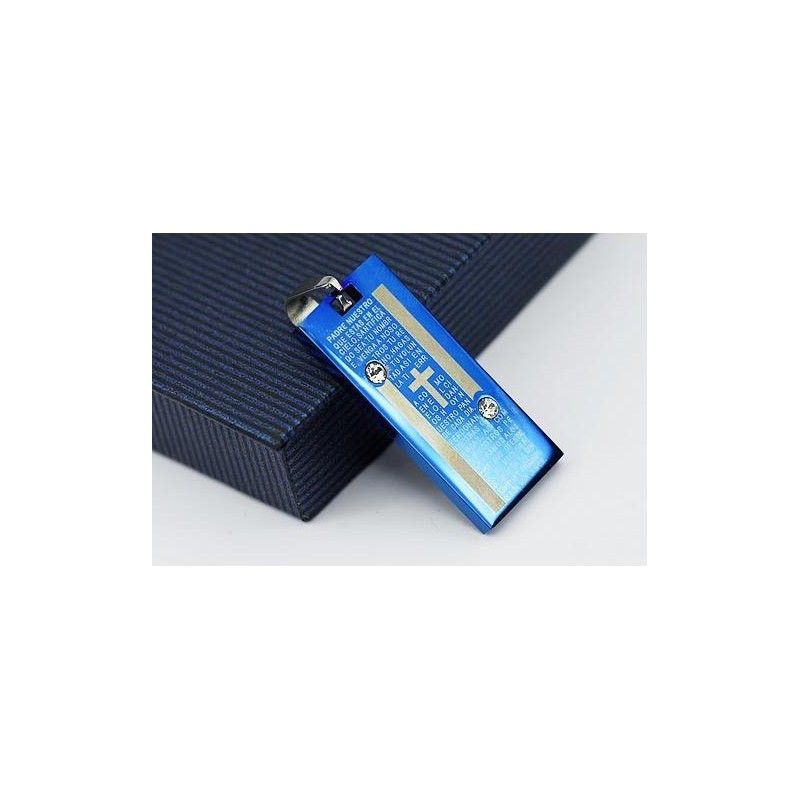 Mode Blau Kreuz Bibel Zwei Sterne Titan Anhänger Halskette Mode Blau Kreuz Bibel Zwei Sterne Titan Anhänger Halskette