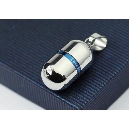 Halskette Mit Pillenanhänger „Love Forever“, Silber, Reines Titan