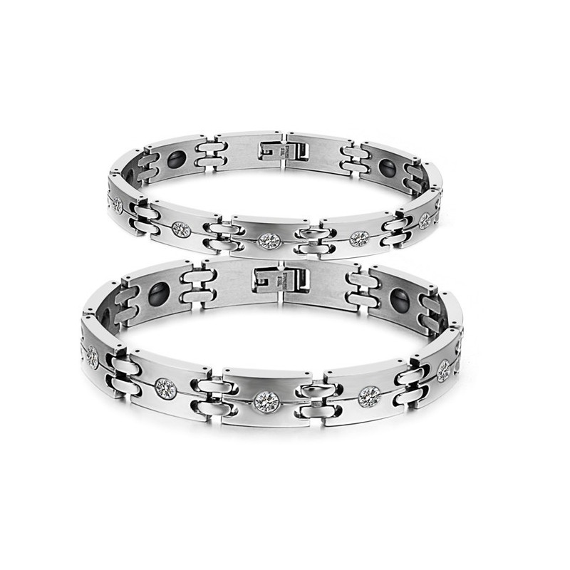 Stabiles Qualitäts-Gesundheits-Titan-Armband Für Liebhaber Mit Strass Stabiles Qualitäts-Gesundheits-Titan-Armband Für Liebhaber Mit Strass