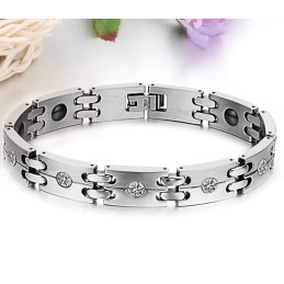 Stabiles Qualitäts-Gesundheits-Titan-Armband Für Liebhaber Mit Strass