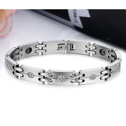 Stabiles Qualitäts-Gesundheits-Titan-Armband Für Liebhaber Mit Strass