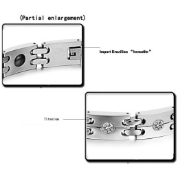 Stabiles Qualitäts-Gesundheits-Titan-Armband Für Liebhaber Mit Strass