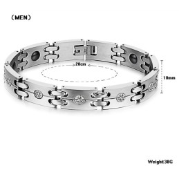 Stabiles Qualitäts-Gesundheits-Titan-Armband Für Liebhaber Mit Strass