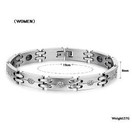 Stabiles Qualitäts-Gesundheits-Titan-Armband Für Liebhaber Mit Strass