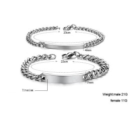 Einfach Zu Verwendendes Modisches Titanarmband Für Liebhaber