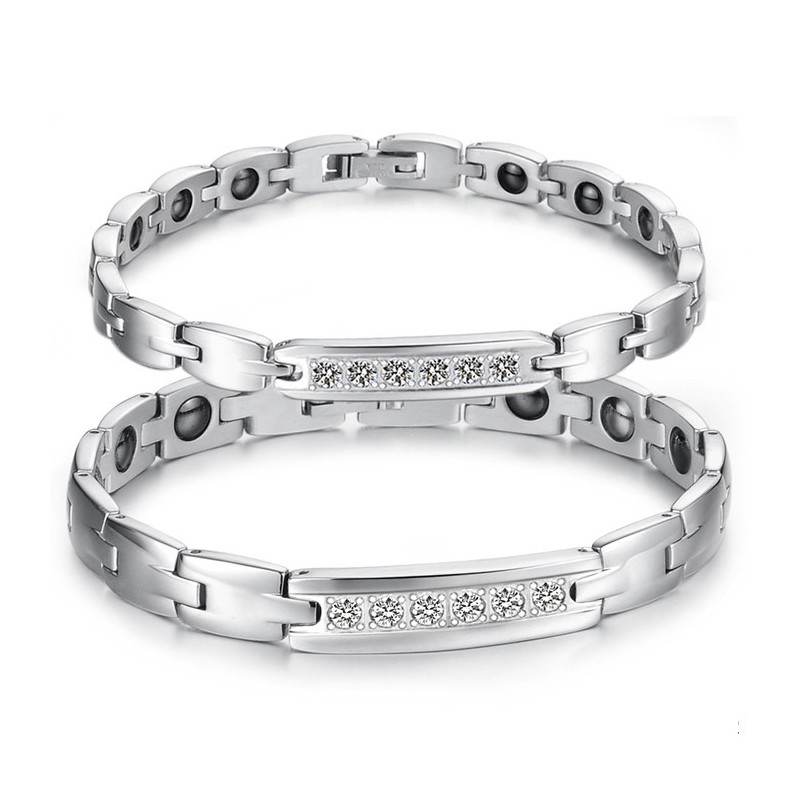 Zuverlässige Qualität Gesundheit Titan Lodestone Armband Für Liebhaber Mit Strass Zuverlässige Qualität Gesundheit Titan Lodestone Armband Für Liebhaber Mit Strass