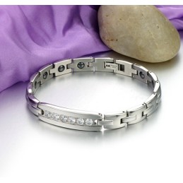 Zuverlässige Qualität Gesundheit Titan Lodestone Armband Für Liebhaber Mit Strass