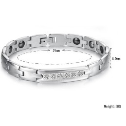 Zuverlässige Qualität Gesundheit Titan Lodestone Armband Für Liebhaber Mit Strass