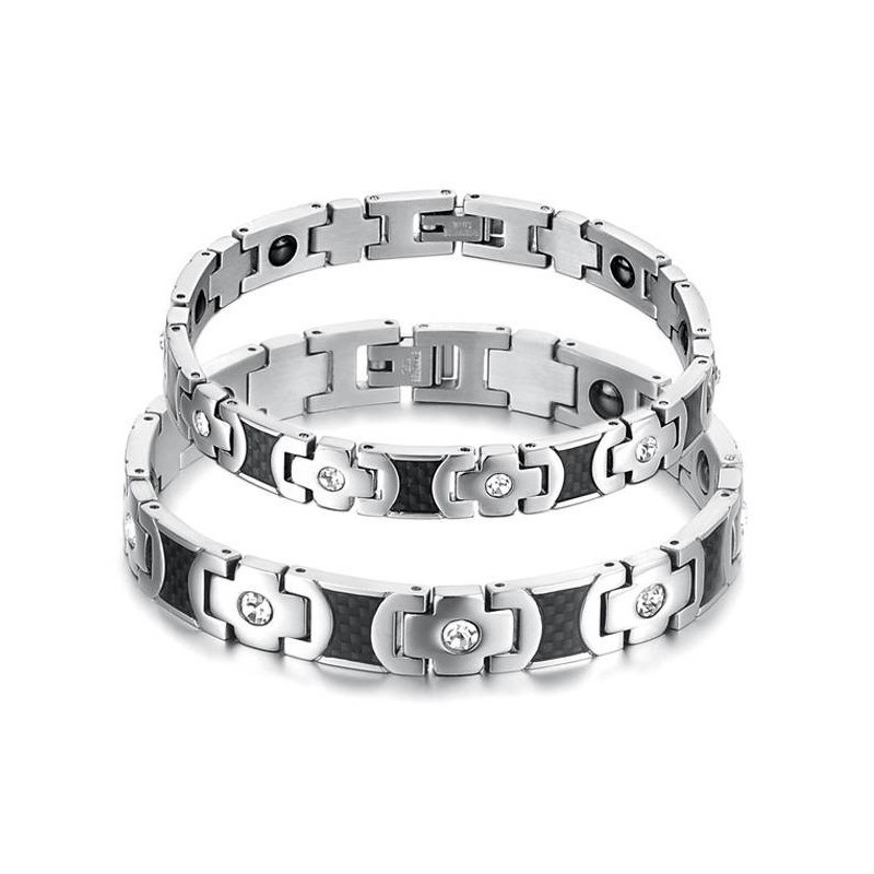 Hochwertiges Gesundheitsarmband Aus Titan Für Liebhaber Mit Strass Hochwertiges Gesundheitsarmband Aus Titan Für Liebhaber Mit Strass