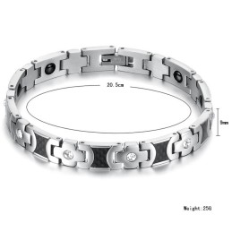 Hochwertiges Gesundheitsarmband Aus Titan Für Liebhaber Mit Strass