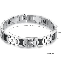 Hochwertiges Gesundheitsarmband Aus Titan Für Liebhaber Mit Strass
