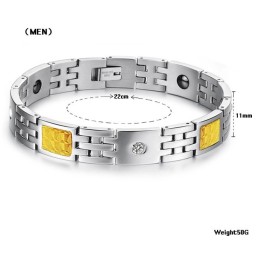 Hochwertiges Titan-Magnetstein-Armband Für Liebhaber Mit Strass