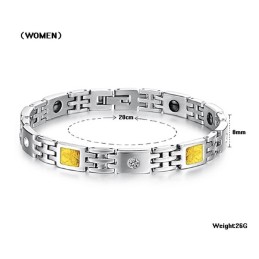 Hochwertiges Titan-Magnetstein-Armband Für Liebhaber Mit Strass