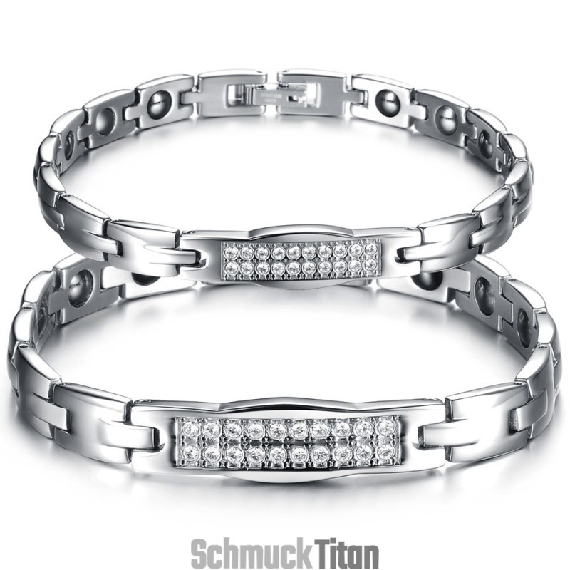 Die Königin Der Qualität Gesundheit Titan Lodestone Armband Für Liebhaber Mit Diamant