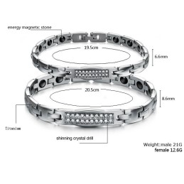 Die Königin Der Qualität Gesundheit Titan Lodestone Armband Für Liebhaber Mit Diamant