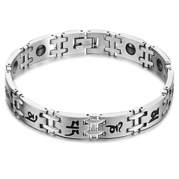 Stabiles Qualitäts-Magnetsteinarmband Aus Titan Für Männer