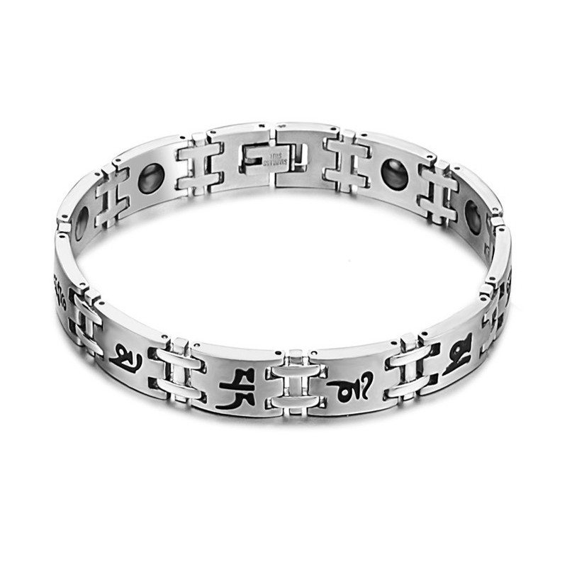 Stabiles Qualitäts-Magnetsteinarmband Aus Titan Für Männer Stabiles Qualitäts-Magnetsteinarmband Aus Titan Für Männer
