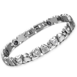 Hochwertiges Weibliches Sweetheart-Titanarmband Mit Strass