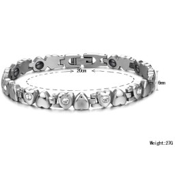 Hochwertiges Weibliches Sweetheart-Titanarmband Mit Strass