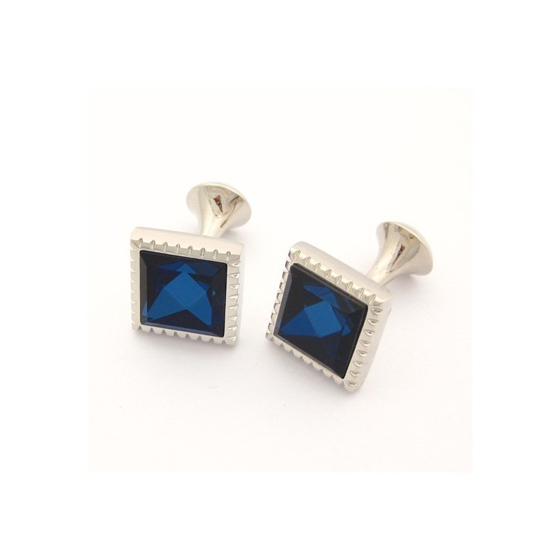 Quadratische Manschettenknöpfe Aus Titan Mit Blauem Zirkonia Quadratische Manschettenknöpfe Aus Titan Mit Blauem Zirkonia