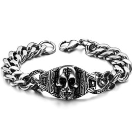 Hochwertiges Totenkopf-Titanarmband