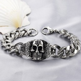 Hochwertiges Totenkopf-Titanarmband