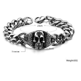 Hochwertiges Totenkopf-Titanarmband