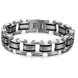 Stabiles Qualitäts-Klassisches Titan-Silikonarmband Für Männer