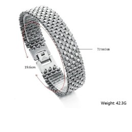 Hochwertiges Prägnantes Titanarmband Für Männer