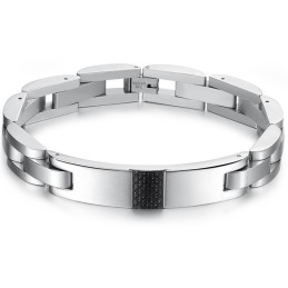 Die Königin Der Qualität Herrenarmband Aus Schwarzem Carbonfaser-Titan